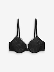 Black/Cream Pad Plunge Embroidered Bras 2 Pack - Image 2 of 4