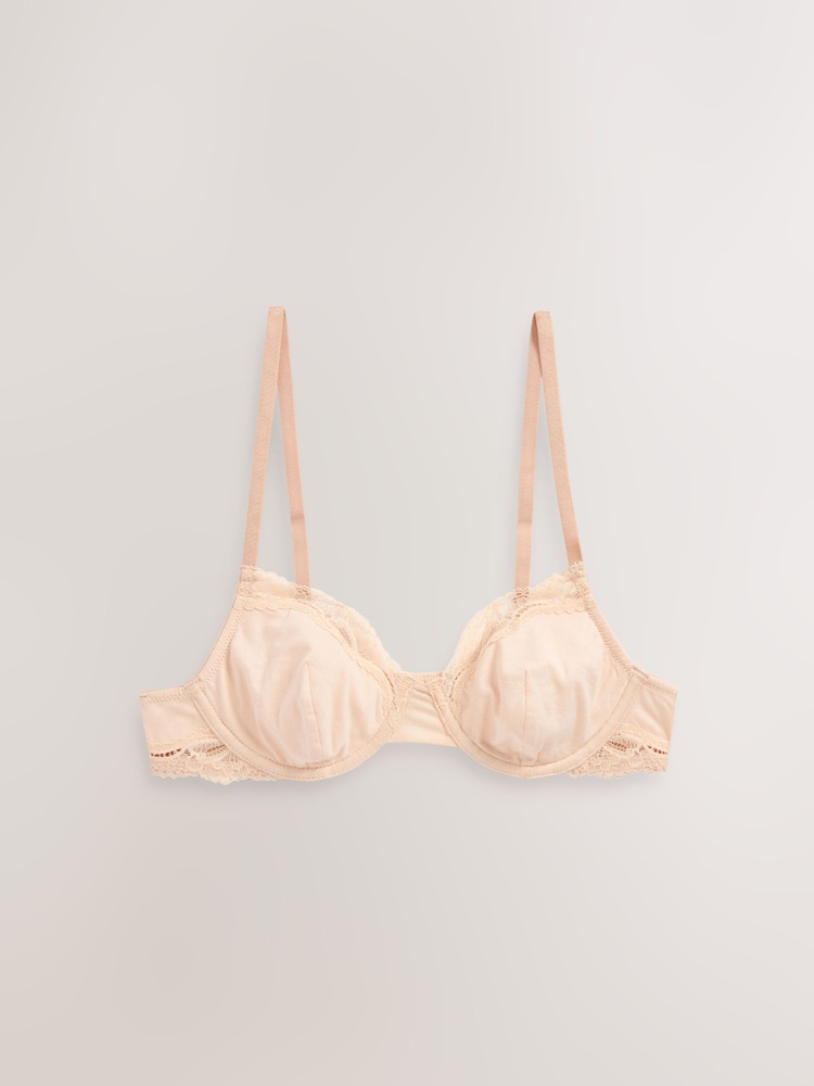 Black/ White/Pastel Rose Nude Non Padded Balcony Cotton Blend Ultimate Comfort Bras 3 Pack - Image 12 of 12