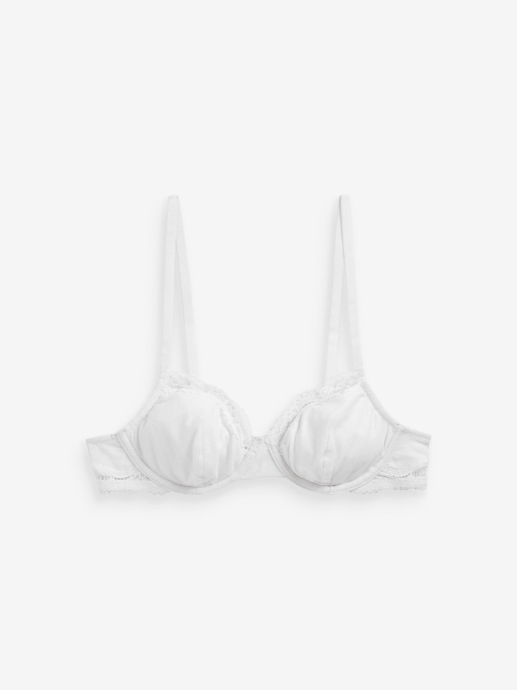 Black/ White/Pastel Rose Nude Non Pad Balcony Cotton Blend Ultimate Comfort Bras 3 Pack - Image 8 of 9