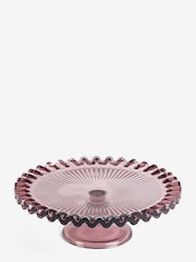 Rockett St George Pink Vintage Inspired Glass Cake Stand - Image 2 of 2