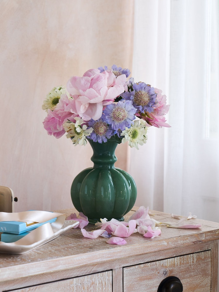 Shabby Chic Green Ruffle Vase - Image 1 of 4