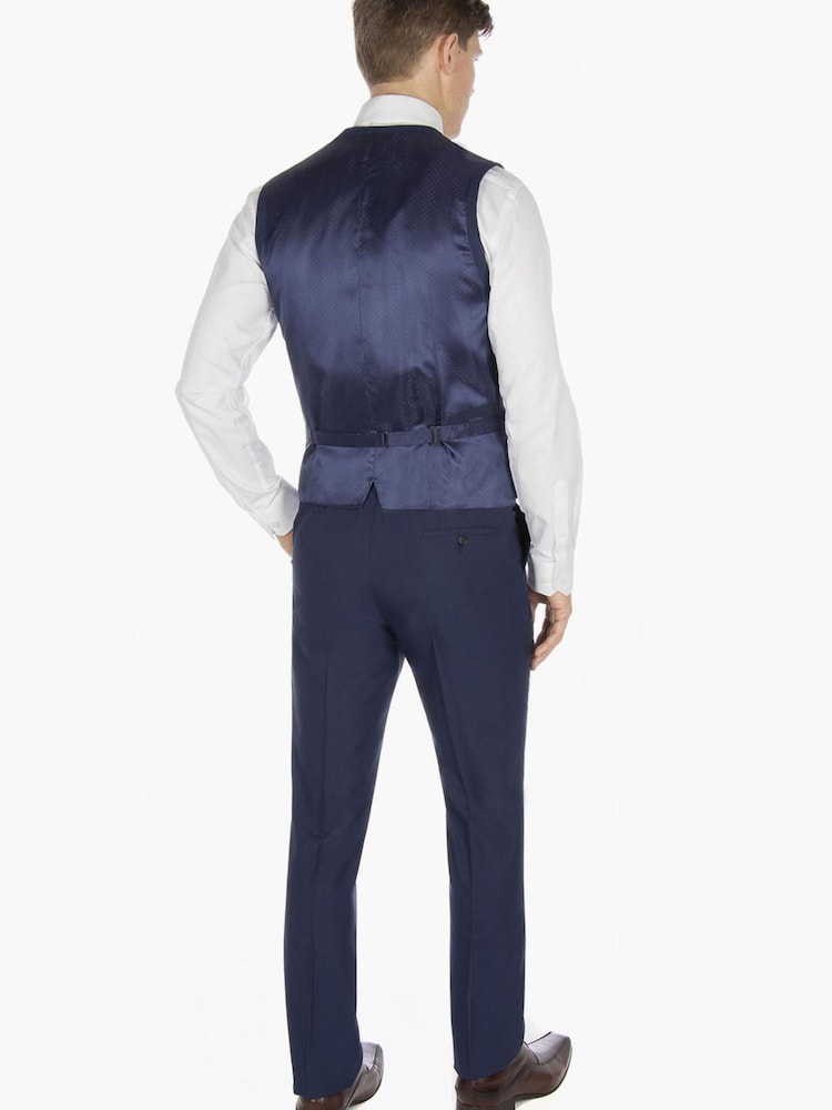 Jeff Banks Bright Blue Plain Tailored Fit Waistcoat - Image 3 of 3