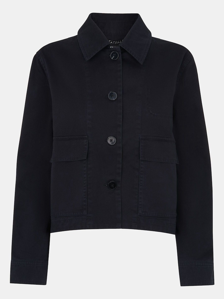 Whistles Grey 100% Cotton Utility Casual Jacket - Image 5 of 5