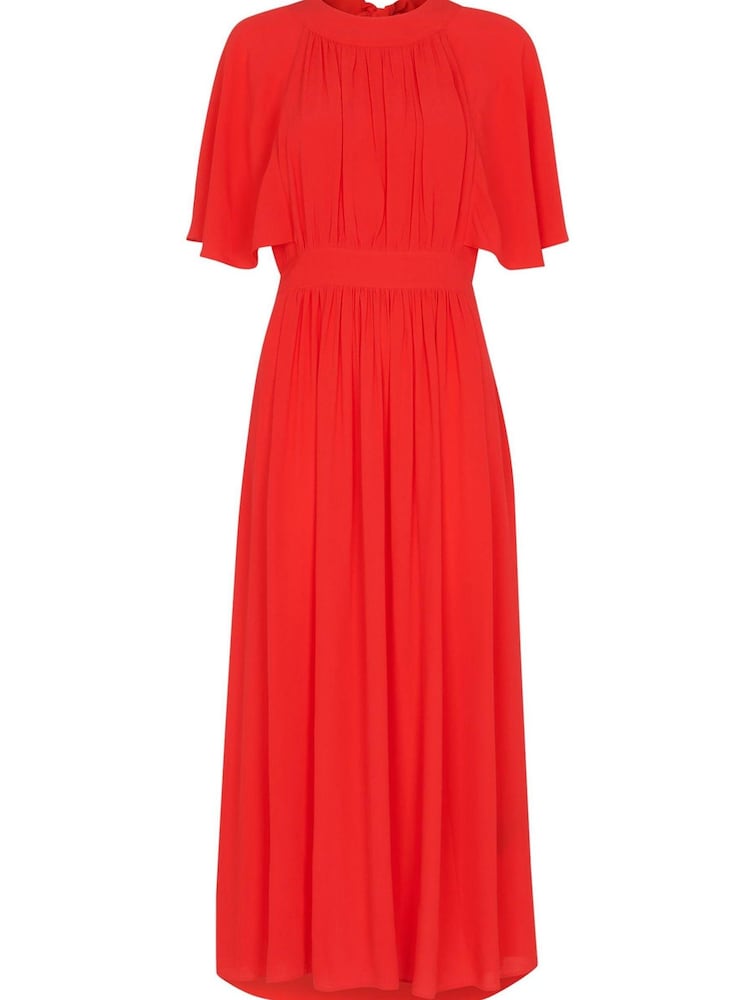 Whistle Red Amelia Cape Sleeve Dress - Image 1 of 2