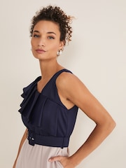 Phase Eight Blue Kimberley Frill Jumpsuit - Image 4 of 6