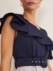 Phase Eight Blue Kimberley Frill Jumpsuit - Image 5 of 6