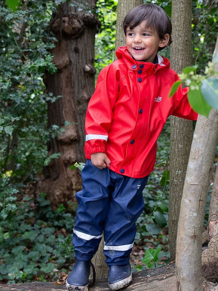 Muddy Puddles Red Rainy Day Waterproof Jacket And Trousers Rain Set - Image 1 of 3