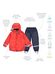Muddy Puddles Red Rainy Day Waterproof Jacket And Trousers Rain Set - Image 3 of 3
