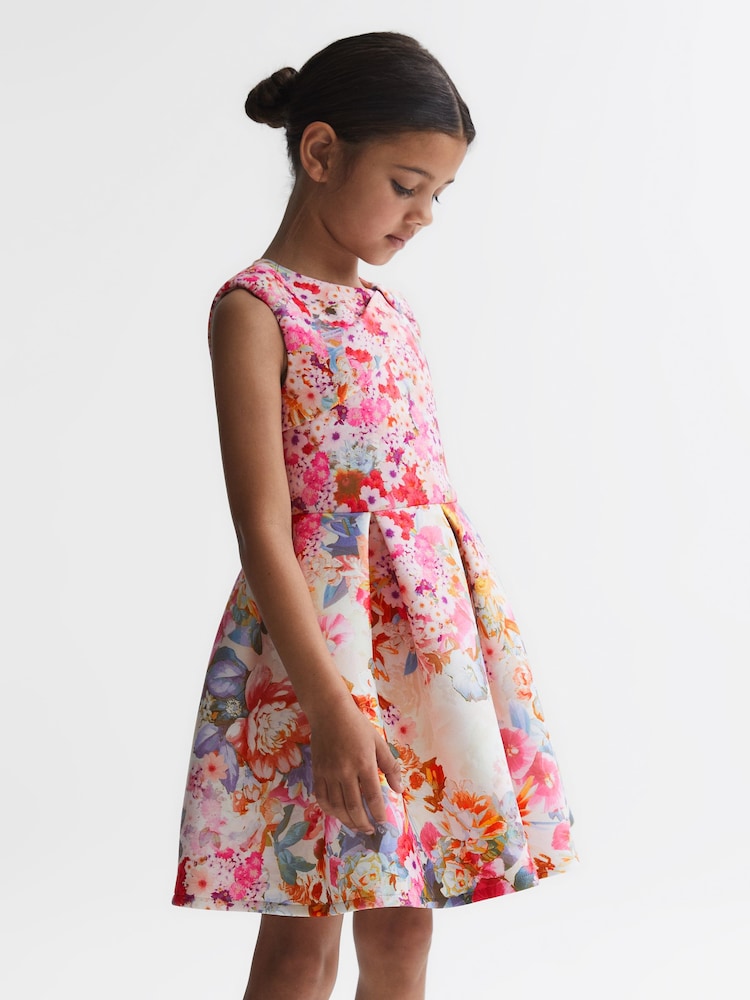 Reiss Emily Scuba Floral Printed Dress - Image 3 of 5