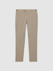 Reiss Oatmeal Wish Slim Fit Wool Blend Trousers - Image 2 of 4