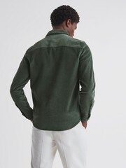 Reiss Green Bonucci Corduroy Twin Pocket Overshirt - Image 4 of 4