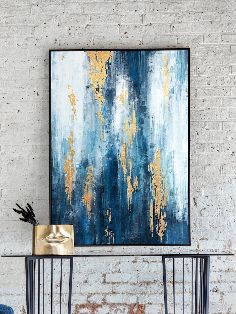 Libra Blue Urbanite Foiled Framed Canvas - Image 1 of 4