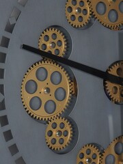 Libra Gold/Grey Manchester Industrial Wall Clock - Image 4 of 4