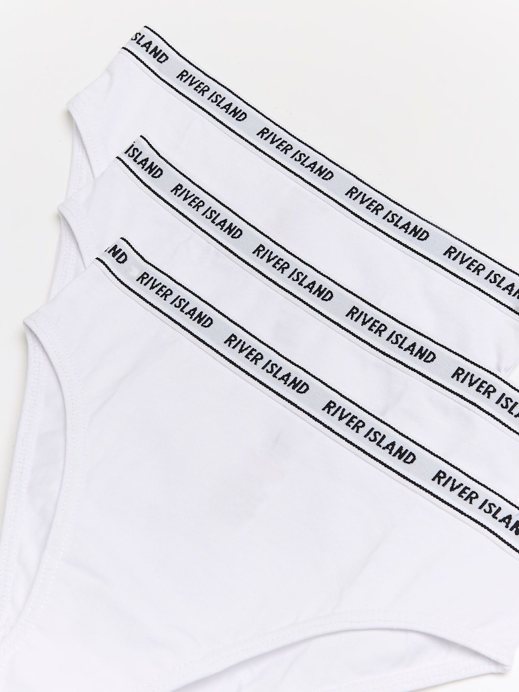 River Island White Girls Briefs 5 Pack - Image 2 of 2