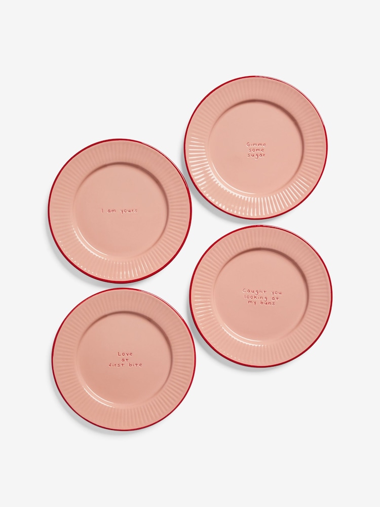 Rockett St George Pink & Red First Bite Side Plates Set Of 4 - Image 2 of 3