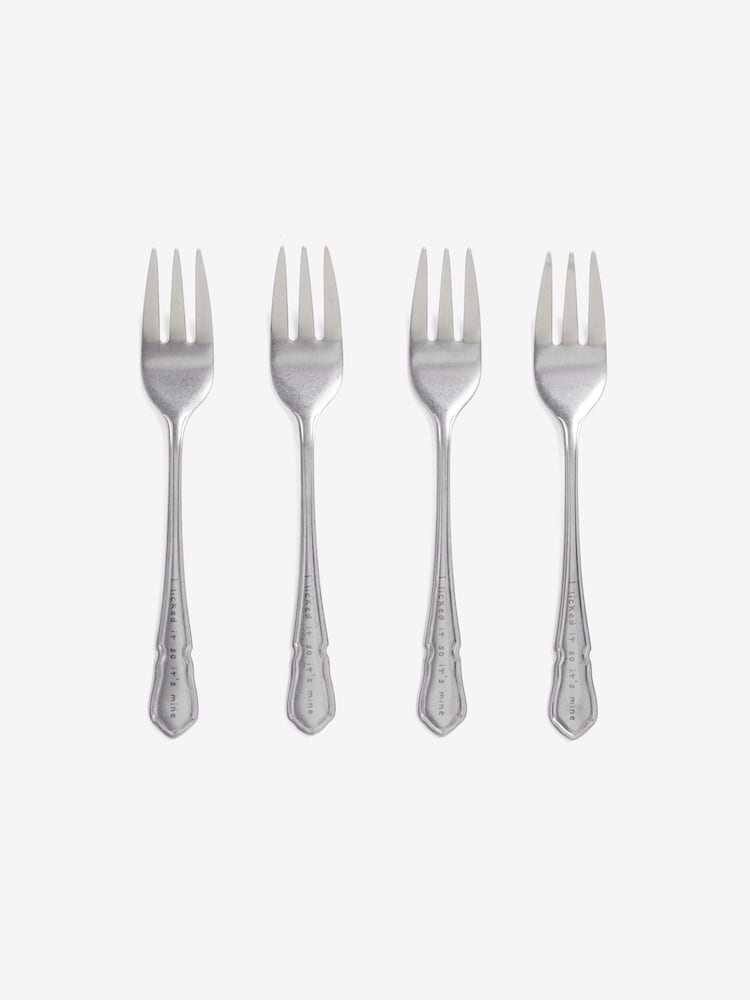 Rockett St George Set of 4 Metal First Bite Cake Fork - Image 2 of 2