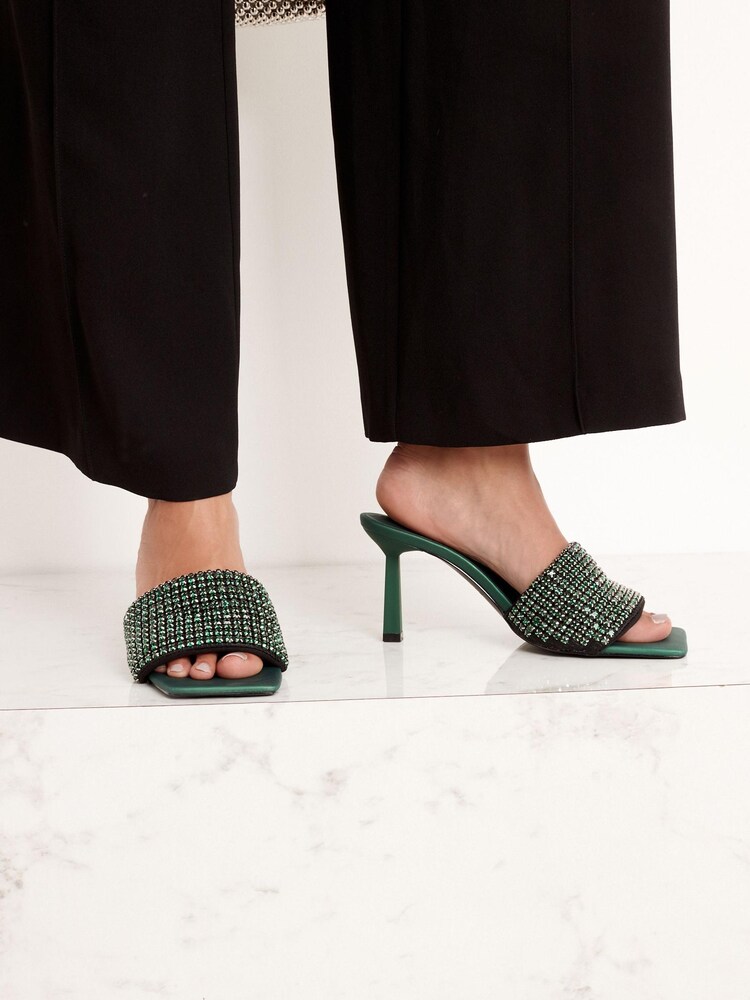 Emerald Green Forever Comfort® Padded Jewel Mules - Image 2 of 10