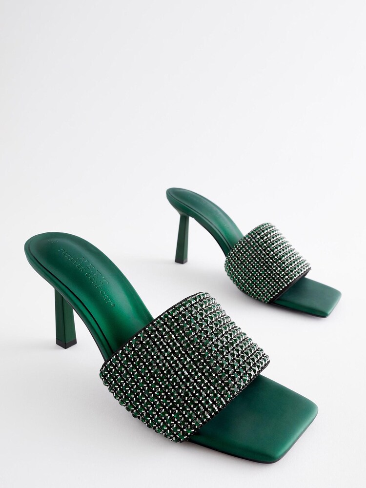 Emerald Green Forever Comfort® Padded Jewel Mules - Image 6 of 10