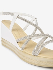 Weiß - Forever Comfort® Tubular Bling Asymmetrische Keilabsatzschuhe - Bild 5 von 5