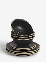 Rockett St George 12 Piece Black Bon Appetit Dinner Set - Image 2 of 3