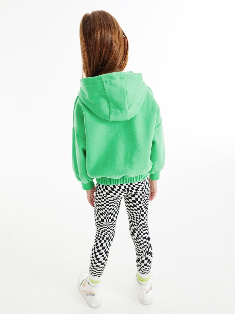 Green Skate Slogan/Illusion Print Hoodie & Leggings Set (3-16yrs) - Image 2 of 5