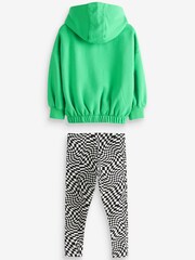 Green Skate Slogan/Illusion Print Hoodie & Leggings Set (3-16yrs) - Image 5 of 5