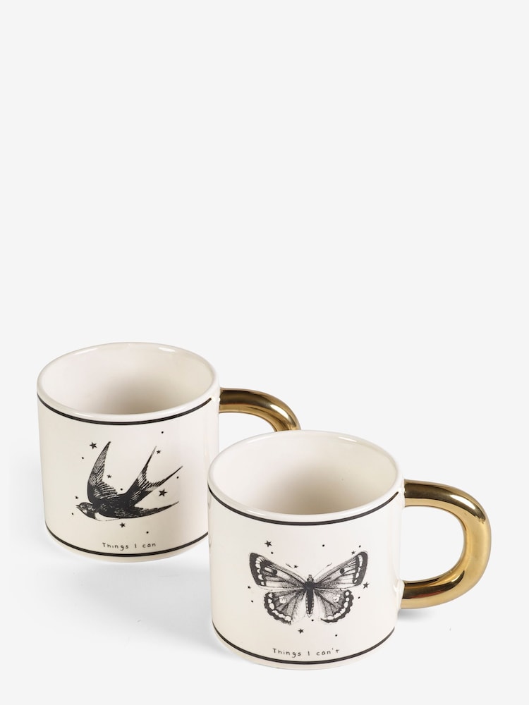 Rockett St George Monochrome Set of 2 Tattoo Mugs - Image 4 of 4