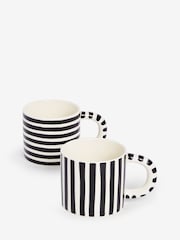 Rockett St George Set of 2 Monochrome Stripey Mugs - Image 2 of 3
