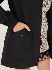 FatFace Lily Black Lightweight Parka Coat - Image 3 of 4