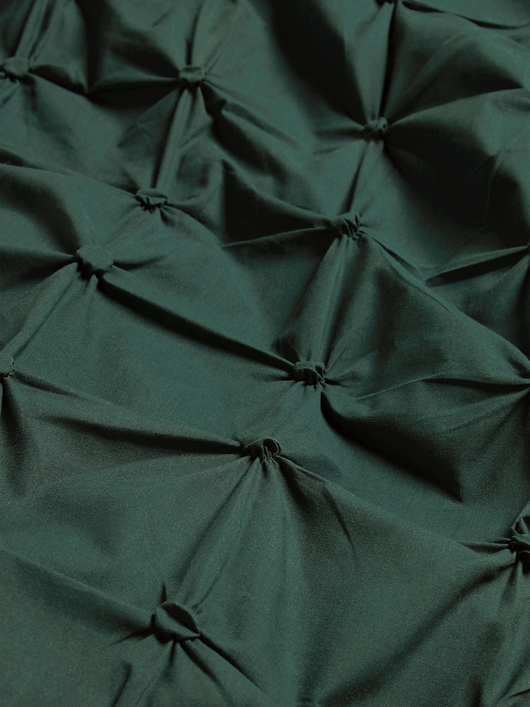 Bottle Green Textured Pleats Duvet Cover And Pillowcase Set - Image 2 of 4