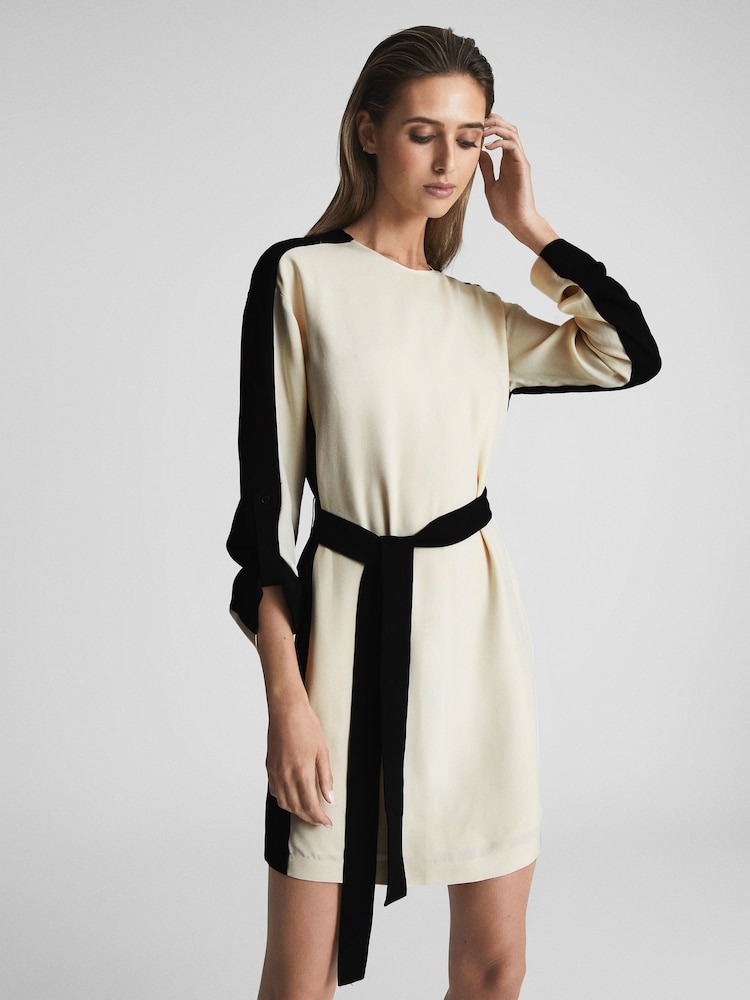 Vestido mini Reiss Skyler Colourblock - Imagem 1 de 5