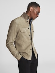 Reiss Sage Spark Suede Overshirt - Image 3 of 6