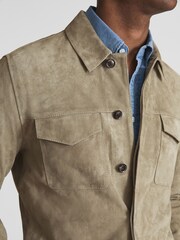 Reiss Sage Spark Suede Overshirt - Image 5 of 6