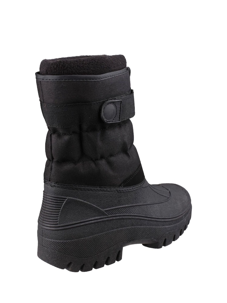 Cotswold Chase Touch Fastening And Zip Up Black Winter Boots - Image 2 of 4