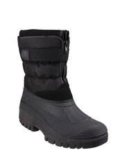 Cotswold Chase Touch Fastening And Zip Up Black Winter Boots - Image 3 of 4