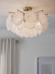 Brass Claremont 6 Light Flush Ceiling Light - Image 1 of 5