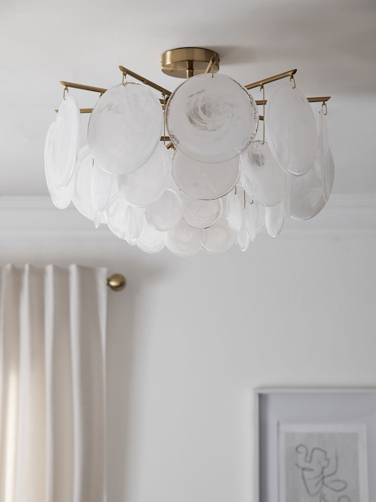 Brass Claremont 6 Light Flush Ceiling Light - Image 2 of 5