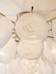 Brass Claremont 6 Light Flush Ceiling Light - Image 3 of 5