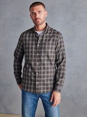 Green Signature Brushed Flannel Check Shirt - Image 1 of 6