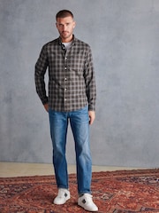 Green Signature Brushed Flannel Check Shirt - Image 2 of 6