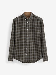 Green Signature Brushed Flannel Check Shirt - Image 6 of 6