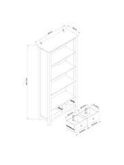 Cream Malvern Oak Effect Bookcase Shelf - Image 8 of 8