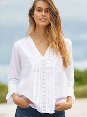 Aspiga Valentina White Embroidered Organic Cotton Blouses - Image 2 of 4