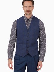 Jeff Banks Blue Check Waistcoat - Image 1 of 1