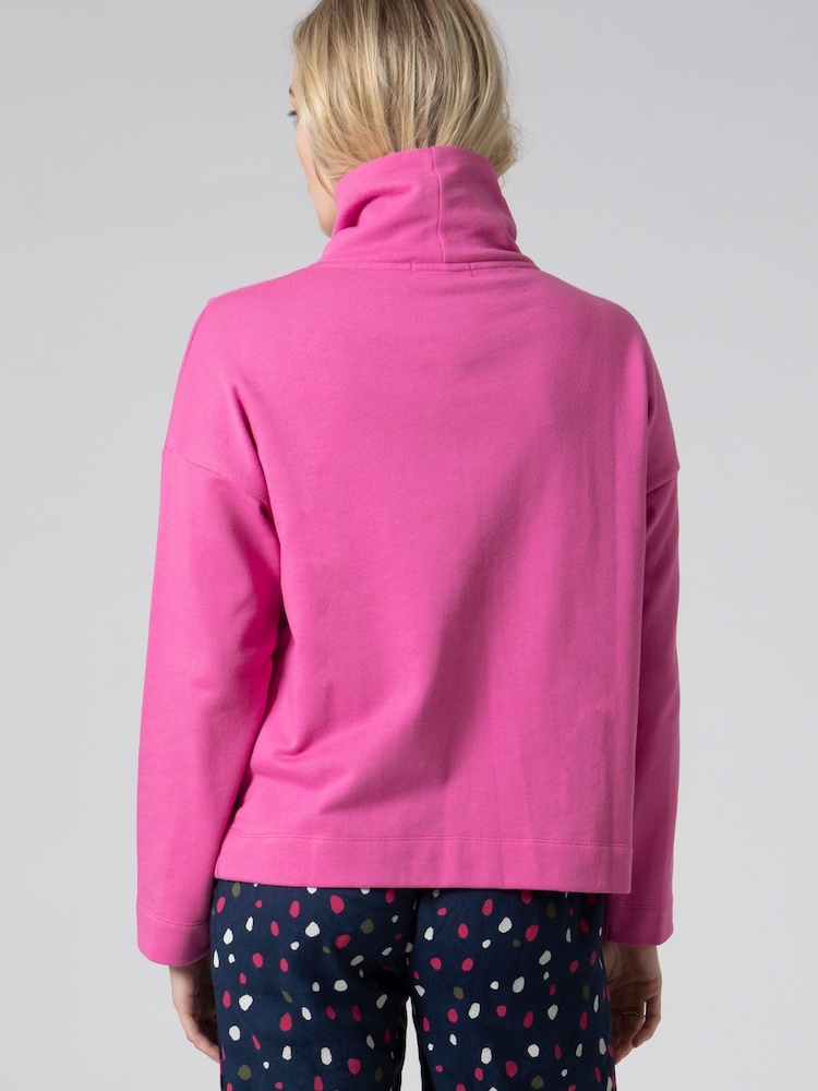 Mistral Pink Funnel Neck Sweat Top - Image 2 of 5