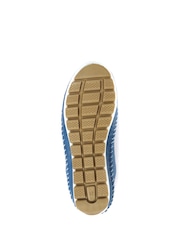 Pavers Blue Ladies Leather Lace-Up Trainers - Image 6 of 6