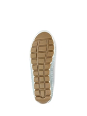 Pavers Baby Blue Ladies Leather Lace-Up Trainers - Image 6 of 6