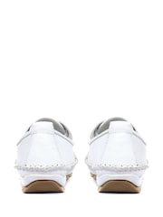Pavers White Ladies Leather Lace-Up Trainers - Image 3 of 6