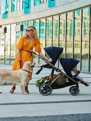 Cybex Black/Grey Gazelle S Single/Double Pram Second Seat - Black Frame/Soho Grey - Image 1 of 8