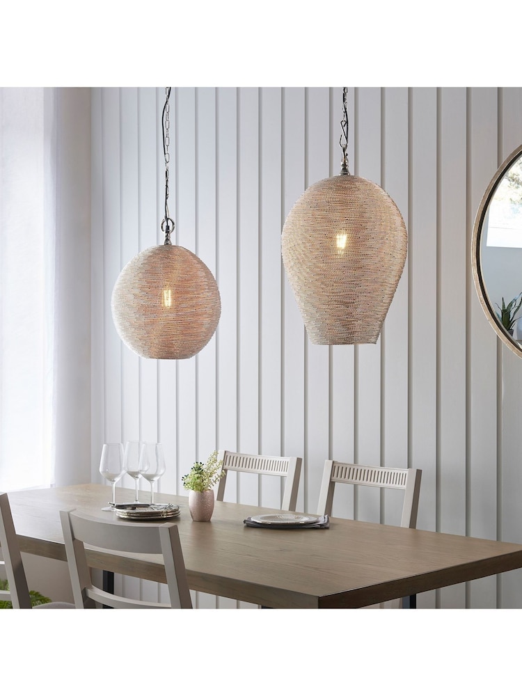 Gallery Home Silver Paula Ceiling Light Pendant - Image 2 of 7
